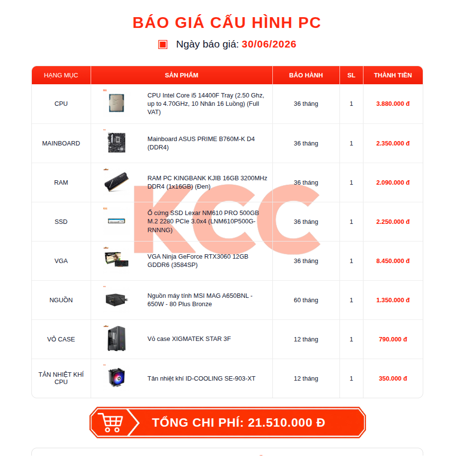 Bộ PC Quốc Dân Chơi Game Làm Việc i5 14400F, i5 14600K, i5 12400F - RTX 5060 5060 TI 16GB 3060 12GB - Bảo hành 3 năm | BigBuy360 - bigbuy360.vn
