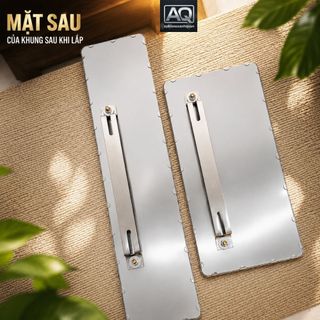 Khung Biển Số Ô Tô Inox Mica Cờ VN Trang Trí, Tặng Pat Cầu, Biển Dài 52x11 & Vuông 33x16.5