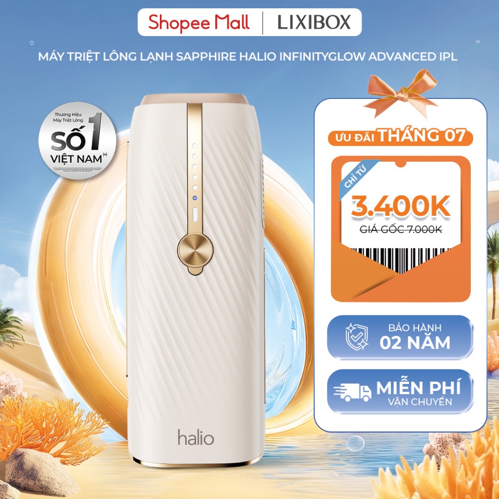 [KOL] Máy Triệt Lông Lạnh Sapphire Halio InfinityGlow Advanced IPL Cooling Hair Removal Device