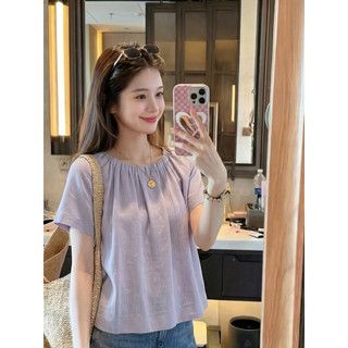 𝗠𝗮𝗱𝗶   A03 - |LY LINEN| - Áo linen cổ rút
