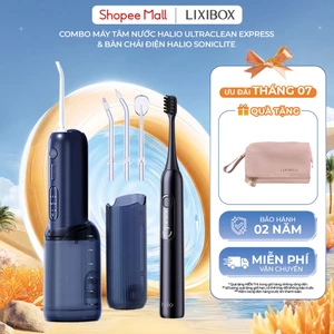 Combo Máy Tăm Nước Halio UltraClean Express Hydro Floss & Bàn Chải Điện Halio SonicLite Electric Toothbrush - Ocean Blue