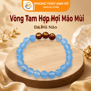 Vòng tay phong thủy mệnh thủy đã khai quang - tam hợp hợi mão mùi mã não xanh - may mắn tài lộc