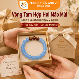 Vòng tay phong thủy mệnh thủy đã khai quang - tam hợp hợi mão mùi mã não xanh - may mắn tài lộc