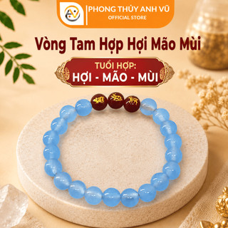 Vòng tay phong thủy mệnh thủy đã khai quang - tam hợp hợi mão mùi mã não xanh - may mắn tài lộc