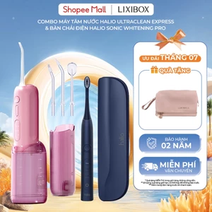Combo Bàn Chải Điện Halio Sonic Whitening Electric Toothbrush PRO & Tăm Nước Halio UltraClean Express Hydro Floss