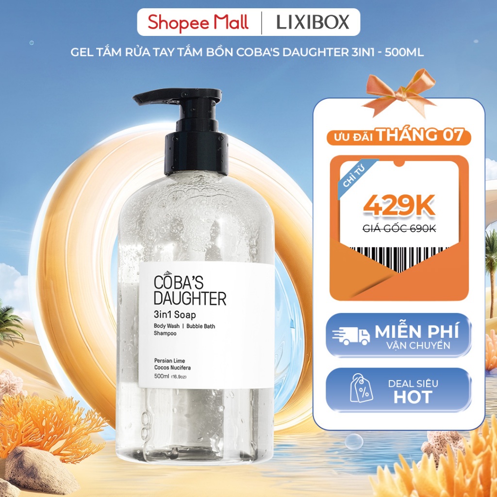 Gel Tắm, Rửa Tay, Tắm Bồn CoBa's Daughter 3in1 Bodywash, Hand Wash and Bubble Bath 500ml