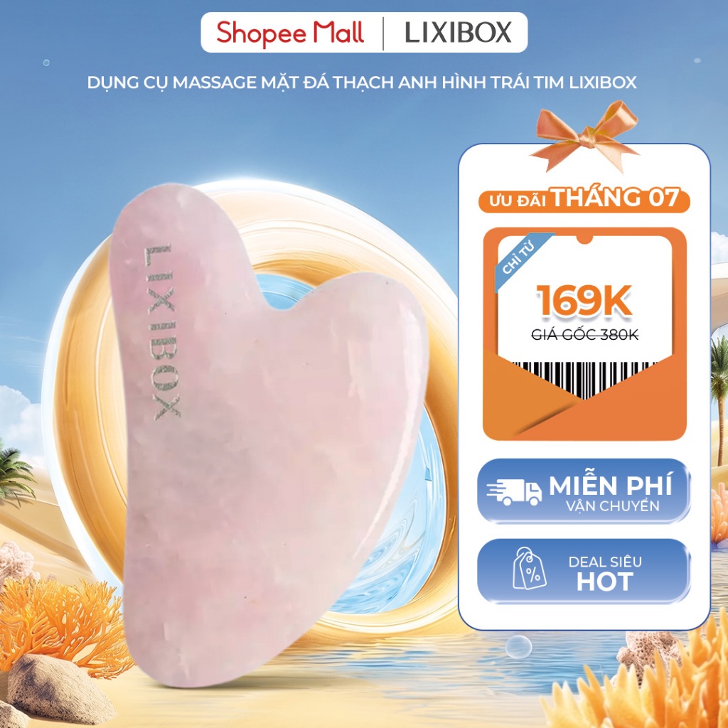 Dụng cụ Massage Mặt Đá Thạch Anh Hình Trái tim Lixibox Heart-Shaped Gua Sha Facial Tool