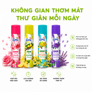 Xịt Phòng Khử Mùi Ami Hương Thơm Tự Nhiên Dễ Chịu GD262 - Chai Xịt Phòng Thơm Mát Lưu Hương Dễ Chịu