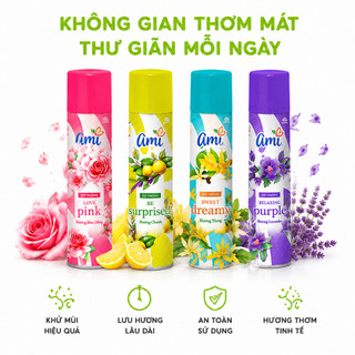 Xịt Phòng Khử Mùi Ami Hương Thơm Tự Nhiên Dễ Chịu GD262 - Chai Xịt Phòng Thơm Mát Lưu Hương Dễ Chịu
