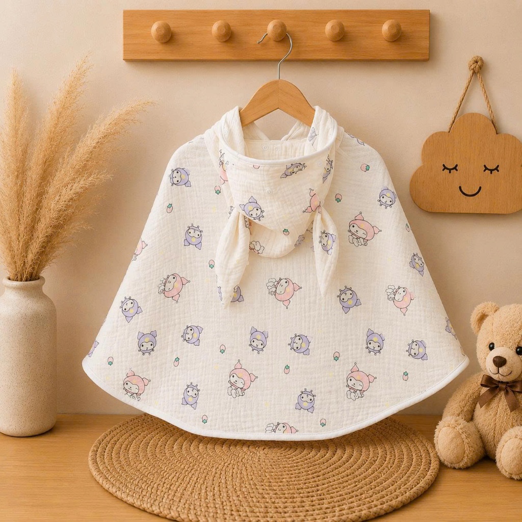 Áo choàng chống nắng cho bé vải xô Muslin Hàn Kèm Kính Chống Giọt Bắn Cho Bé - Thời Trang Thiết Kế Liena'S Closet