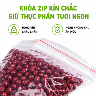 Túi Zipper Chỉ Đỏ Loại Dày Bảo Quản Thực Phẩm GD281 - Túi Nilong Zip Miết Mép Chỉ Đỏ Bảo Quản Đồ Khô