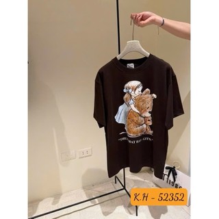 Áo Thun Nữ Gấu Màu Nâu Form Rộng QCCC Cao Cấp