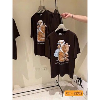 Áo Thun Nữ Gấu Màu Nâu Form Rộng QCCC Cao Cấp
