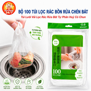 Combo 5 Bịch Túi Lọc Rác Bồn Rửa Bát Chén Lưới Nylon Co Giãn - Tự Phân Hủy Ngăn Tắc Nghẽn
