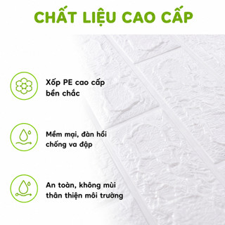 Tấm Xốp Dán Tường Giả Gạch Chống Ẩm Cách Âm GD291 - Xốp Dán Tường Giả Gạch 3D Đủ Màu 70cm x 77cm