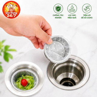 Combo 5 Bịch Túi Lọc Rác Bồn Rửa Bát Chén Lưới Nylon Co Giãn - Tự Phân Hủy Ngăn Tắc Nghẽn