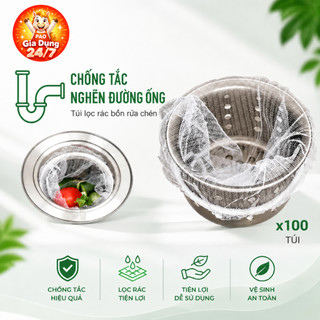 Combo 5 Bịch Túi Lọc Rác Bồn Rửa Bát Chén Lưới Nylon Co Giãn - Tự Phân Hủy Ngăn Tắc Nghẽn