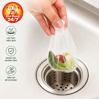 Combo 5 Bịch Túi Lọc Rác Bồn Rửa Bát Chén Lưới Nylon Co Giãn - Tự Phân Hủy Ngăn Tắc Nghẽn