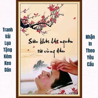 Tranh dán spa dưỡng sinh, trang trí spa gội đầu dưỡng sinh, tranh ngâm chân thảo dược in trên vải lụa (tặng kèm keo dán)