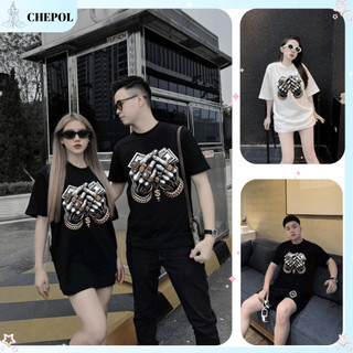 Áo thun nam nữ Chepol cặp đôi, in hình dolar, áo phông chất cotton cao cấp, co giãn, mềm mịn có bigsize 120kg - CP_x4116