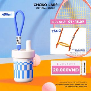 Bình Giữ Nhiệt Tráng Men Sứ Hữu Cơ Chako Lab BoBo 485ml, Ống Hút Chống Mốc Chống Bụi, Chống Đổ Nước, Có Dây Đeo Tiện Lợi