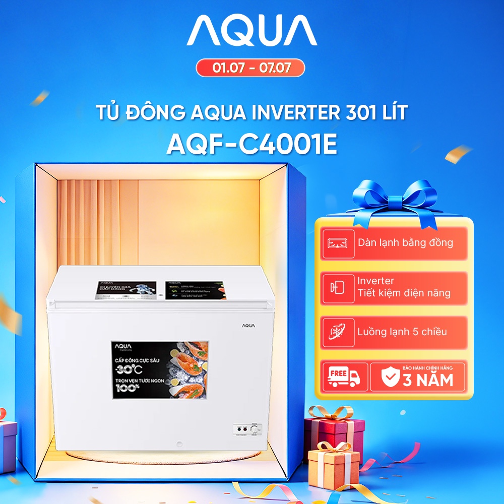 Tủ đông Aqua Inverter 301 lít AQF-C4001E