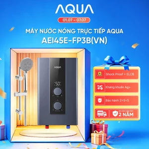 Máy nước nóng trực tiếp Aqua AEI45E-FP3B(VN) - Chống giật chủ động Shock Proof - Freeship toàn quốc - Bảo hành 2 năm