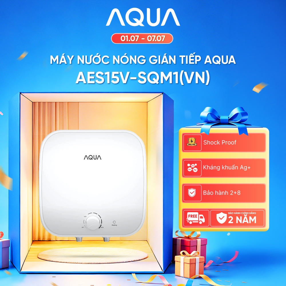Máy Nước Nóng Gián Tiếp AQUA AES15V-SQM1(VN) - Freeship toàn quốc