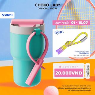 Ly Giữ Nhiệt Phủ Men Sứ Hữu Cơ Chako Lab Twist 2 Chế Độ Uống Dung Tích 530ml, Chống Đổ Nước, Giữ Lạnh 10H