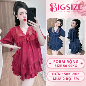 Đồ ngủ Pijama kiểu tiểu thư phối ren chất lụa Latin thời trang dành cho nữ freesize 45-90kg PJ013