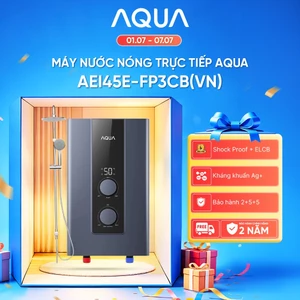 Máy nước nóng trực tiếp Aqua AEI45E-FP3CB(VN) - Có bơm - Chống giật chủ động ShockProof - Freeship toàn quốc