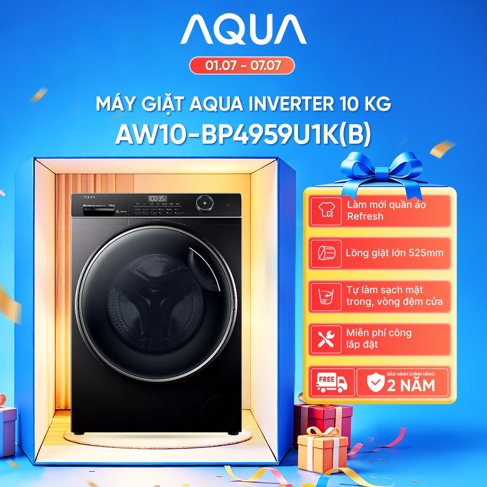 Máy giặt Aqua Inverter 10 kg AW10-BP4959U1K(B) - Bảo hành 2 năm