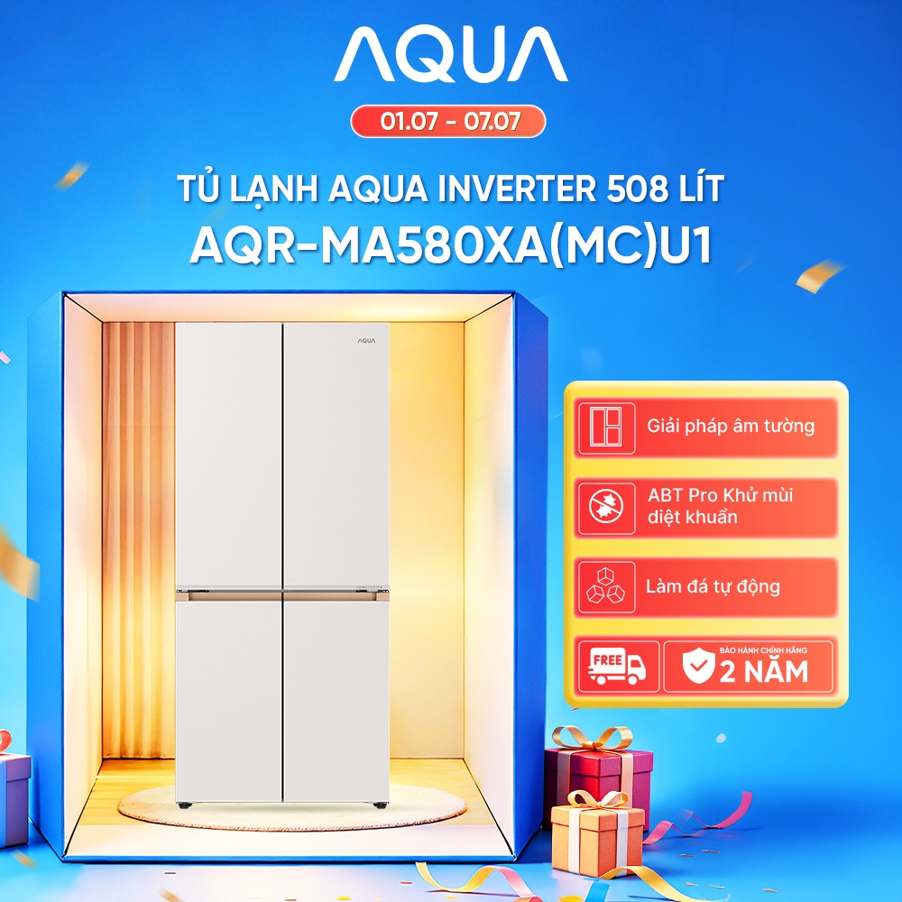 Tủ lạnh AQUA Inverter 508 lit AQR-MA580XA(MC)U1 - Làm đá tự động
