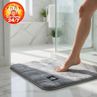 Combo 3 Thảm Lau Chân Siêu Thấm Hút Chống Trơn Trượt - Thảm Chùi Chân Nhà Tắm 40x60cm