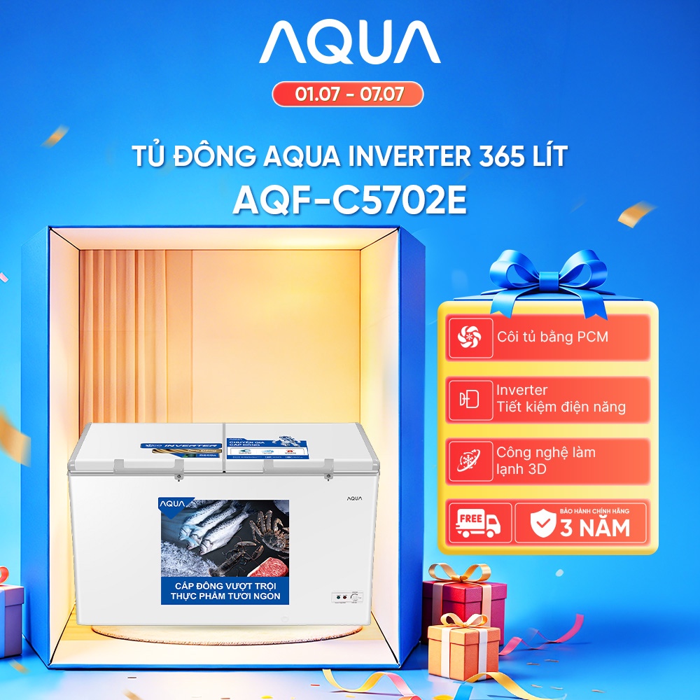 Tủ đông Aqua Inverter 365 Lít AQF-C5702E - Hàng chính hãng