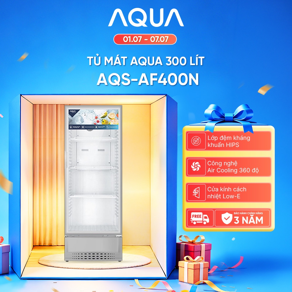 Tủ mát Aqua 280Lít AQS-AF400N - Hàng chính hãng