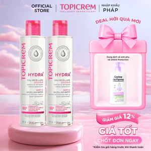 COMBO 2 Nước tẩy trang dịu nhẹ - Topicrem HYDRA+ Gentle Micellar Water 200ml