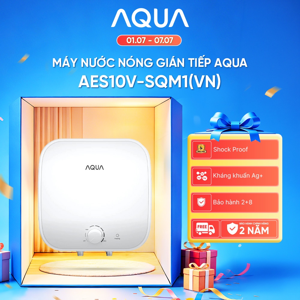 [SALE] Máy Nước Nóng Gián Tiếp Aqua AES10V-SQM1(VN) - Freeship toàn quốc