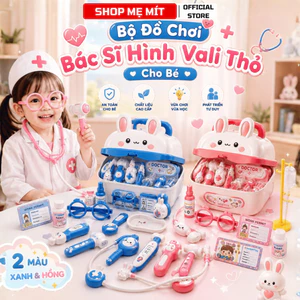 Bộ Đồ Chơi Bác Sĩ Cho Bé Hình Thỏ Vali Khám Bệnh 40 Chi Tiết Có Đèn Âm Thanh Đồ Chơi Nhập Vai