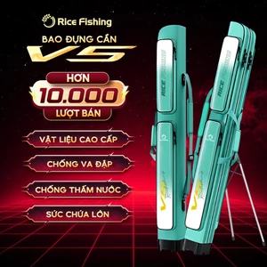 Bao Đựng Cần Câu Đài V5 Rice Fishing – Chống Thấm, Siêu Bền, Đựng 8-10 Cần, Phiên bản nâng cấp 2025 TC-24