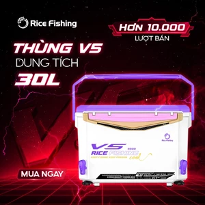 Thùng Câu Đài Rice Fishing V5 30L Chân Địa Hình Phiên Bản Mới, Chống Nước Tốt KK-62