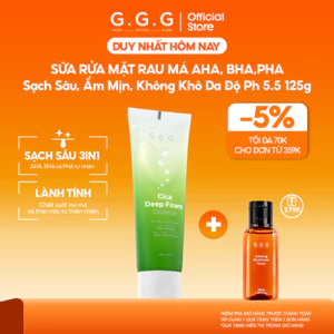 Sữa Rửa Mặt Rau Má Làm Sạch Sâu, Ẩm Mịn, Không Khô Da G.G.G Cica Deep Foam Cleanser 125g