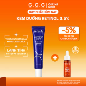 Retinol 0.5% G.G.G - Kem Dưỡng Làm Mờ Nếp Nhăn, Dưỡng Sáng và Ngăn Lão Hoá G.G.G Wonder RadiantX Retinol 30gr