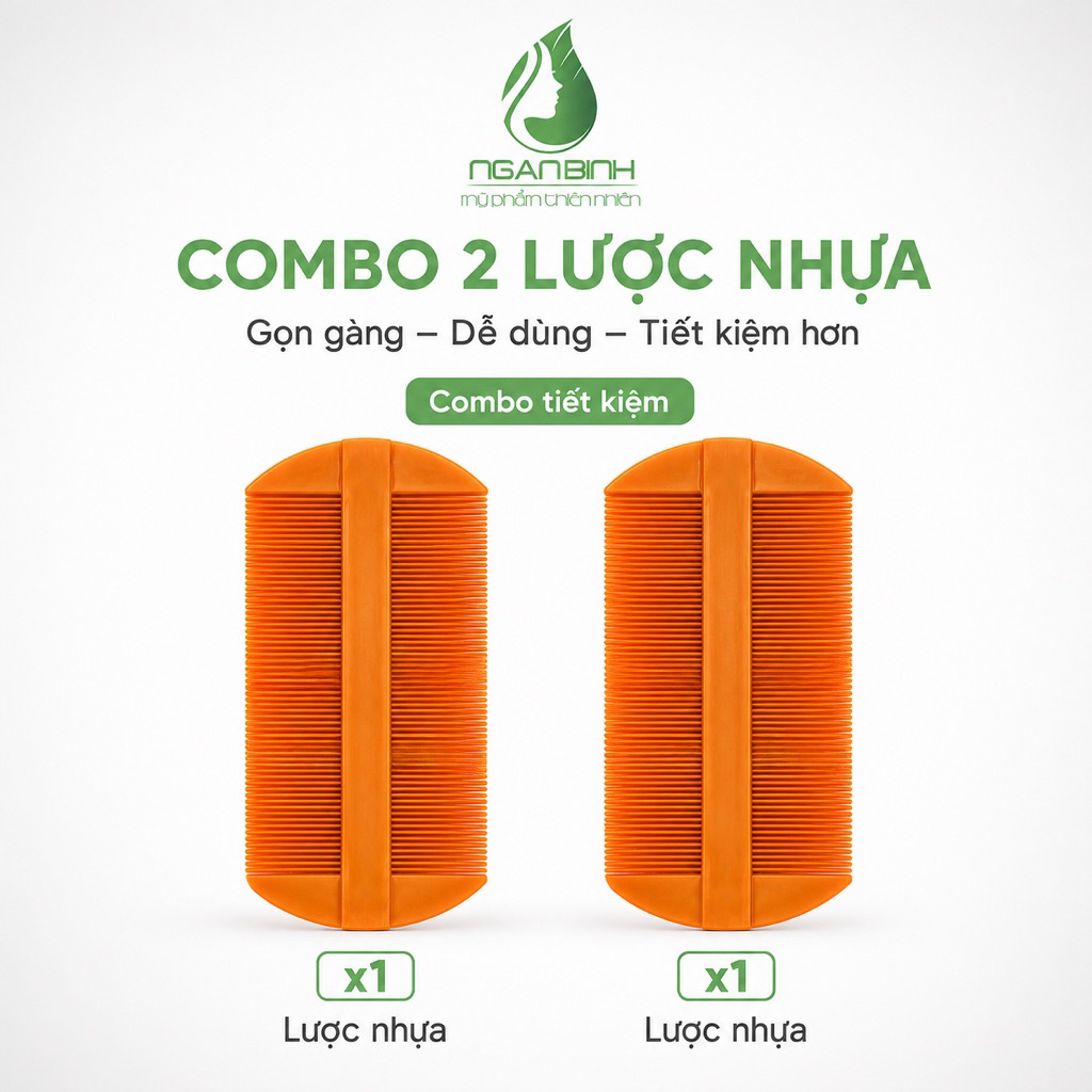 (Combo 2) Lược bí chải chí hai đầu cao cấp, lược chải chấy răng siêu dày 0.1mm làm sạch trứng an toàn dịu nhẹ cho bé