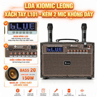 Loa Karaoke Xách Tay 2 Mic Leong L101, Bass Cực Mạnh, Bluetooth Hiện Đại, Dễ Dàng Sử Dụng, Hát Hay