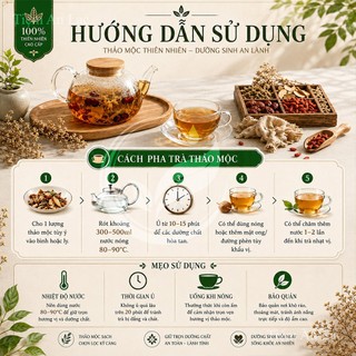 Trà Bổ Khí Huyết Mix Vị Thảo Mộc, Giúp Khí Huyết Lưu Thông, Da Dẻ Hồng Hào, Giảm Mệt Mỏi Căng Thẳng