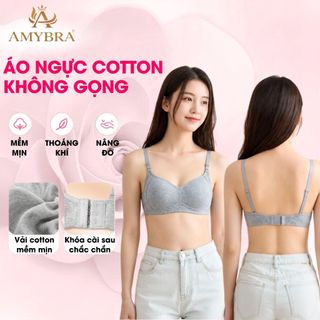 Áo Ngực Nữ Không Gọng Đệm Mút Mỏng – Áo Lót Cotton Mềm Mại Thoáng Mát Co Giãn Êm Ái AMYBRA A838