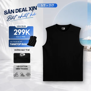 Áo ba lỗ RAW chất Cotton Borip dày, thấm hut tốt, xử lý màu không phai,KHÔNG NHÃO form nhiều lần giặt-FEAER