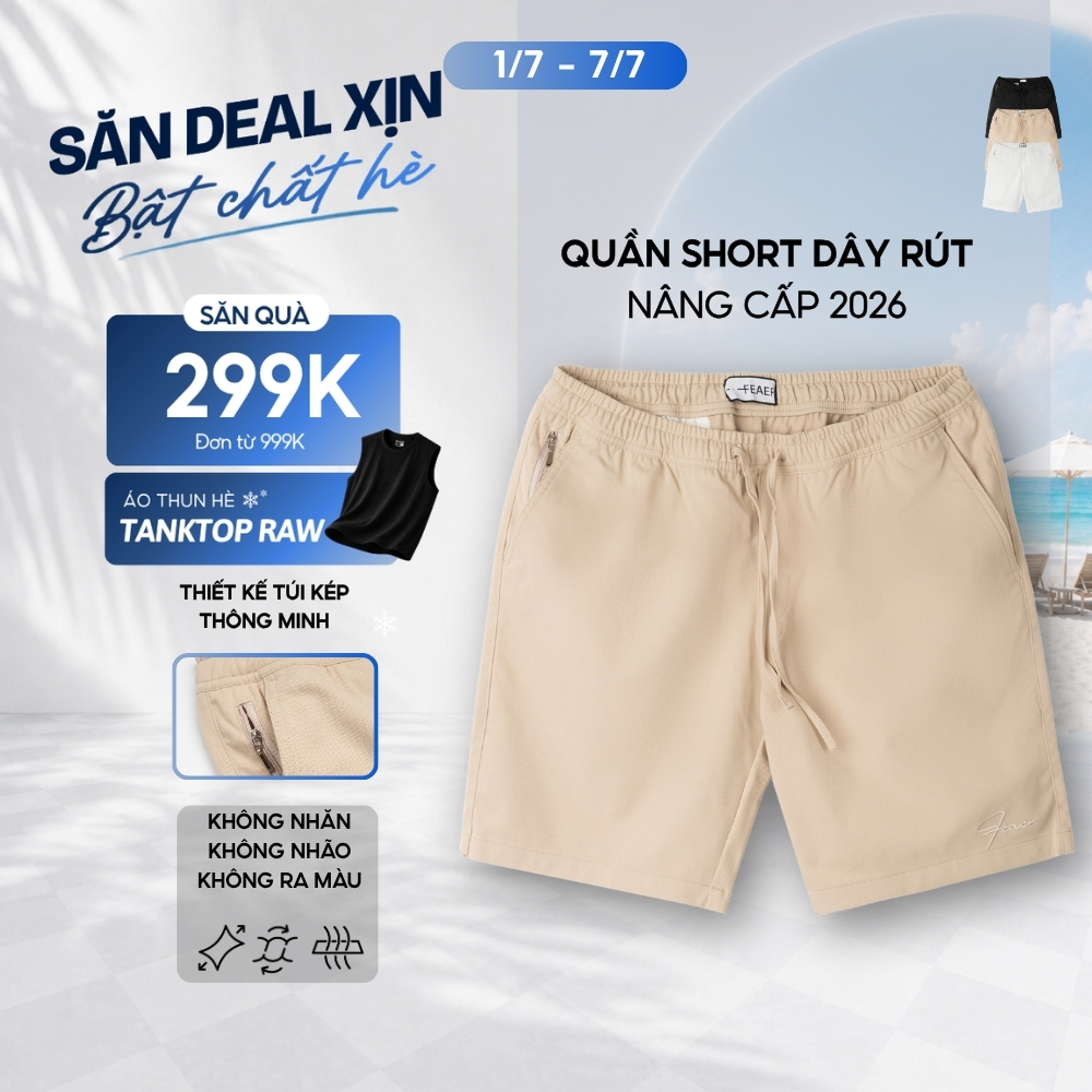 [BẢN NÂNG CẤP 2026] Quần short SCOUT kaki cá sấu, thiết kế túi kép đa năng và dây rút điều chỉnh linh hoạt - FEAER
