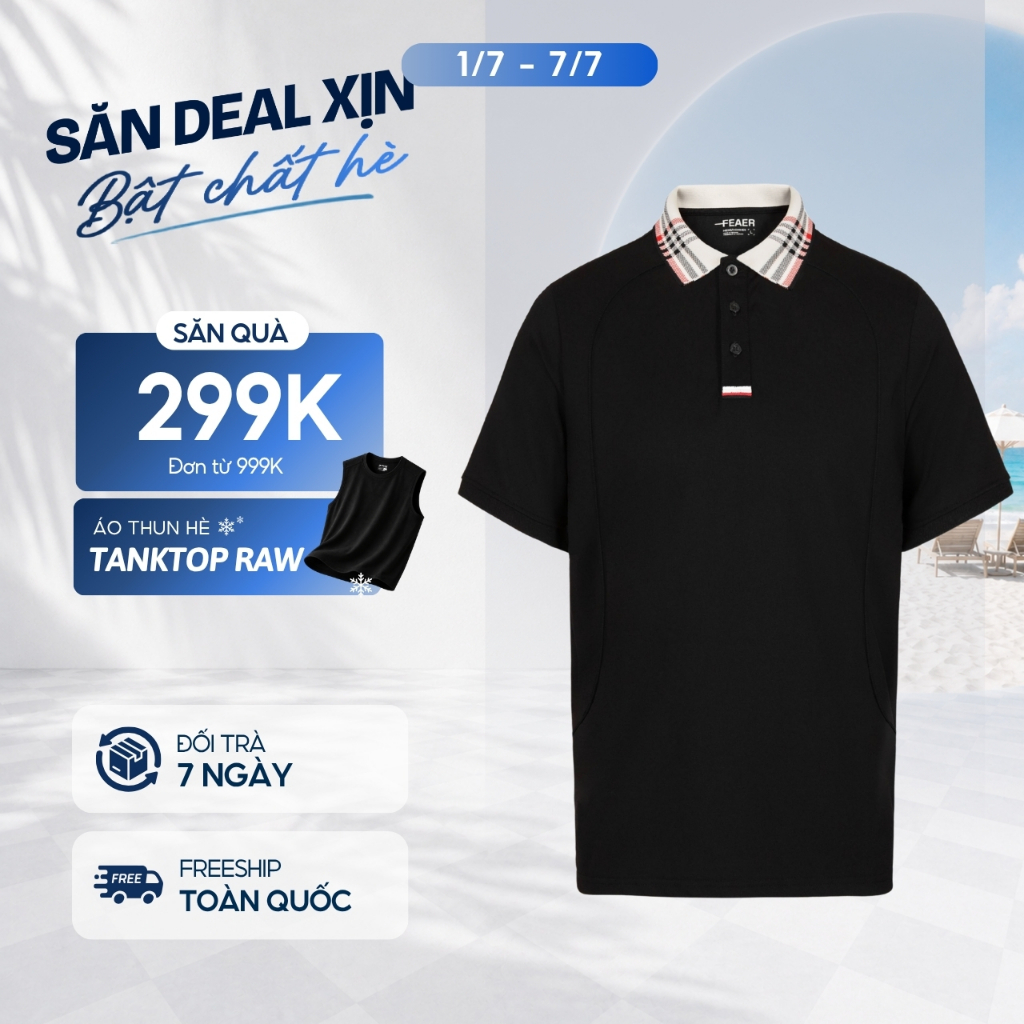 Áo polo nam cổ bẻ Tartan tay ngắn, chất Cotton Micro thấm hút tốt, họa tiết cổ sọc caro - FEAER